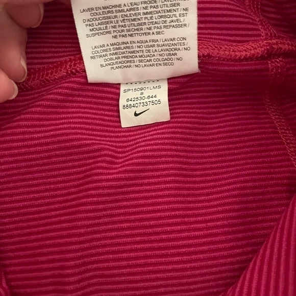 Nike Dri Fit Calf length Leggings Size S. Pink stripe w/folded waist - Picture 7 of 7